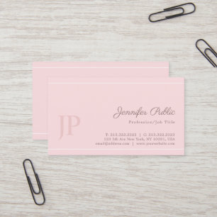 Tarjeta De Visita Lujo elegante moderno rosado con monograma con