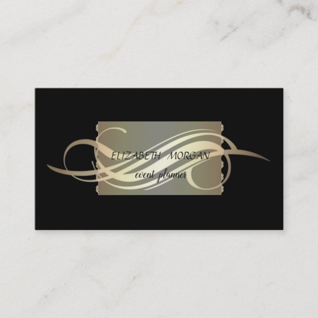 Tarjeta De Visita Lujo Elegante Negro (Anverso)