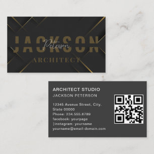 Tarjeta De Visita Lujo elegante negro mate dorado profesional