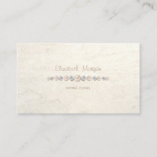 Tarjeta De Visita Lujo Elegante Simple,Diamantes,Perlas
