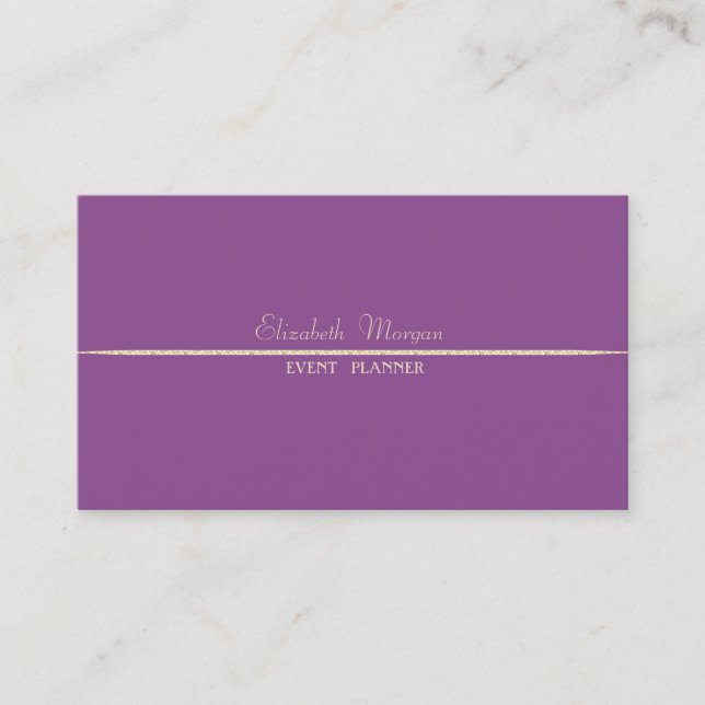 Tarjeta De Visita Lujo Elegante  Simple,Violeta (Anverso)