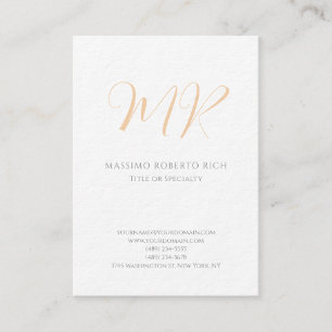 Tarjeta De Visita Lujo Espeso Moderno Monograma Plano Minimalista