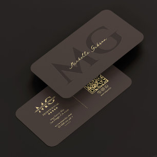 Tarjeta De Visita Lujo Espresso Profesional Iniciales Moderno