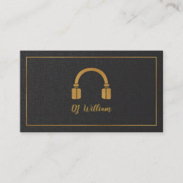 Tarjeta De Visita Lujo Falso Auriculares DJ Dorados