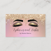 Lujo Faux Pink Gold Purpurina Eyebrows y Lashes