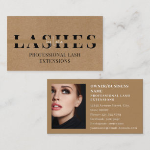 Tarjeta De Visita Lujo fotográfico de salón de ceniza/yelash