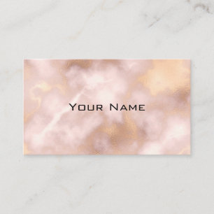 Tarjeta De Visita Lujo Glam Chic Patrón de Mármol Rosa Cobre Dorado