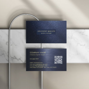 Tarjeta De Visita Lujo Glitter Azul Marina