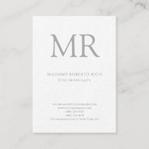 Tarjeta De Visita Lujo Grueso Moderno Monograma Plano Minimalista