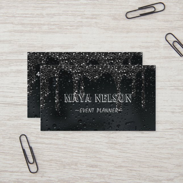 Tarjeta De Visita Lujo Guay Rainy Black Background (Anverso/Reverso In Situ)