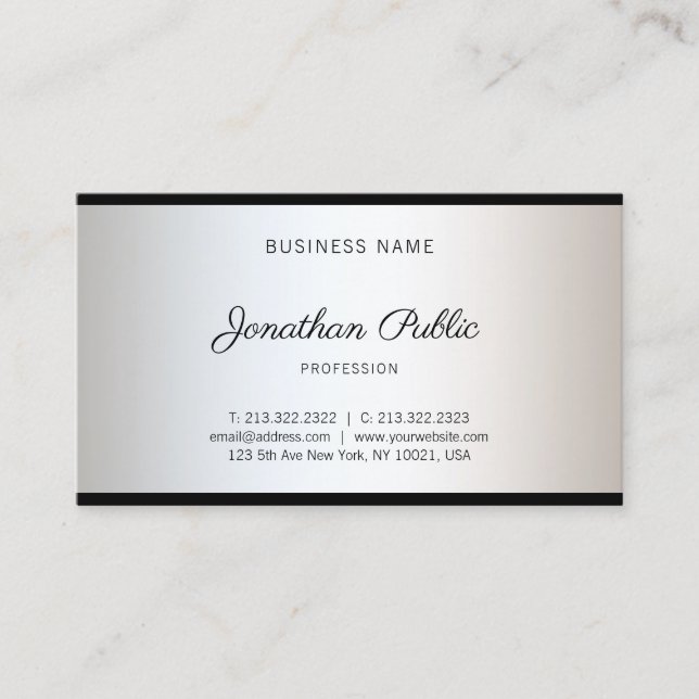 Tarjeta De Visita Lujo llano elegante de Guay de la escritura (Anverso)