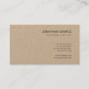 Tarjeta De Visita Lujo llano moderno elegante del papel de Brown