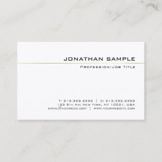 Tarjeta De Visita Lujo llano simple rayado del oro elegante