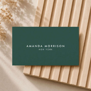 Tarjeta De Visita Lujo minimalista boutique bosque oscuro verde
