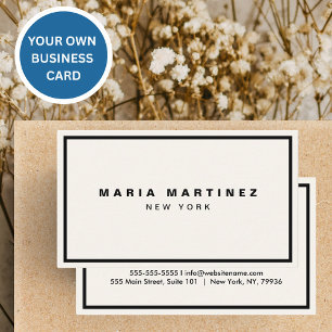 Tarjeta De Visita Lujo Minimalista Boutique Marfil/Negro