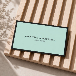 Tarjeta De Visita Lujo Minimalista Boutique Negro/Menta