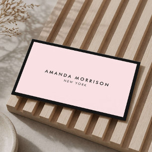 Tarjeta De Visita Lujo Minimalista Boutique Negro/Rosa