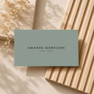 Tarjeta De Visita Lujo Minimalista Boutique Verde Sage