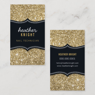 Tarjeta De Visita Lujo moderno CHIC glamour brillo negro oro