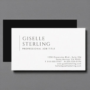 Tarjeta De Visita Lujo Moderno Minimalista Profesional Negro Blanco