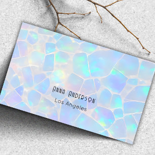 Tarjeta De Visita Lujo Moderno Piedra Ópalo Mineral Oro Maquillaje 