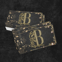 Lujo Monograma Mínimo Moda Dorado Negro Elegante