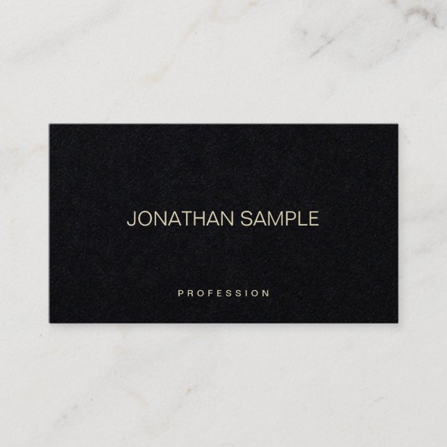 Tarjeta De Visita Lujo negro creativo simple elegante profesional (Anverso)