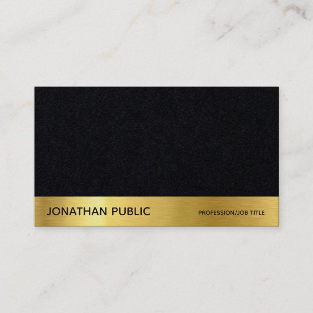 Tarjeta De Visita Lujo negro superior elegante profesional moderno (Anverso)
