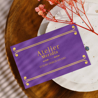 Tarjeta De Visita Lujo Negro y Dorado Floral Elegante