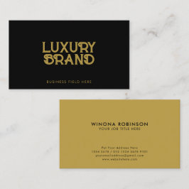 Tarjeta De Visita Lujo negro y oro - Elegante diseño Minimalista