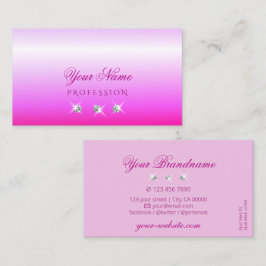Tarjeta De Visita Lujo Ombre Rosa De Lujo Espumoso Diamantes Elegant