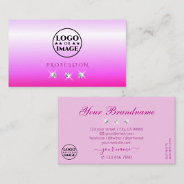 Tarjeta De Visita Lujo Ombre Rosado Esparkling Diamantes Añadir Logo