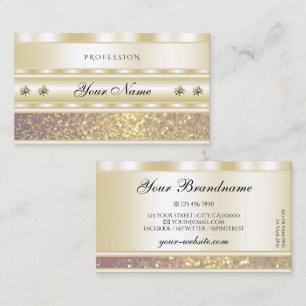Tarjeta De Visita Lujo Oro Morado Esparkle Purpurina Diamantes Moder