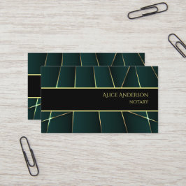 Tarjeta De Visita Lujo oro verde elegante profesional femenino