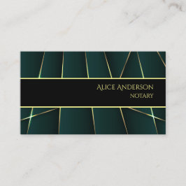 Tarjeta De Visita Lujo oro verde elegante profesional femenino