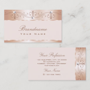 Tarjeta De Visita Lujo Pastel Rosa Ornate Sparkle Diamonds