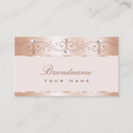 Tarjeta De Visita Lujo Pastel Rosa Ornate Sparkle Diamonds