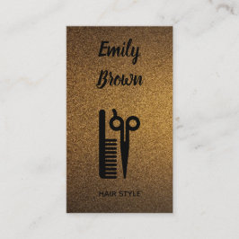 Tarjeta De Visita Lujo profesional del cobre y estilista moderno