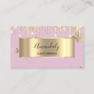 Tarjeta De Visita Lujo Profesional Gold Royal Marble Pink Lilac