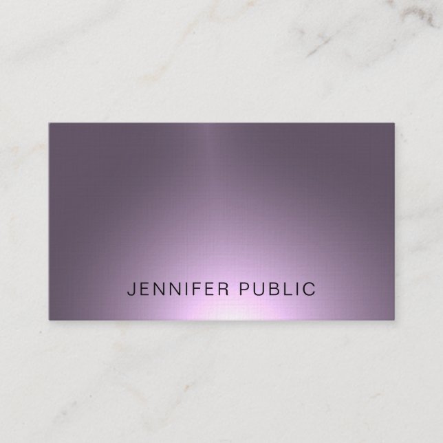 Tarjeta De Visita Lujo púrpura elegante brillante profesional de la (Anverso)