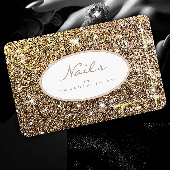 Tarjeta De Visita Lujo Purpurina Dorado Luminosas Estrellas elegante (Subido por el creador)