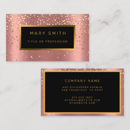 Tarjeta De Visita Lujo Purpurina Gold Stars Pink