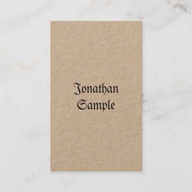 Tarjeta De Visita Lujo real de Kraft del vintage retro nostálgico (Anverso)