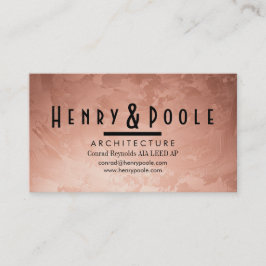 Tarjeta De Visita Lujo Rose Gold Estuco Veneciano & Diseñadores