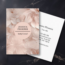 Tarjeta De Visita Lujo, Rubor-Beige, Círculo, Flor, Salón