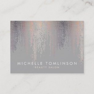 Tarjeta De Visita Lujo Rubor Confetti Rain Pattern Gray