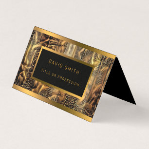 Tarjeta De Visita Lujo único Wood Gold