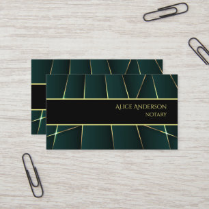 Tarjeta De Visita Lujo verde oro elegante profesional femenino