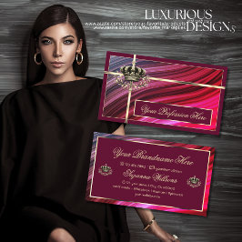 Tarjeta De Visita Lujo y nobleza de la Corona de Oro Rosado Real