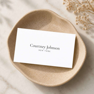 Tarjeta De Visita Lujosa Boutique Blanca Minimalista Elegante